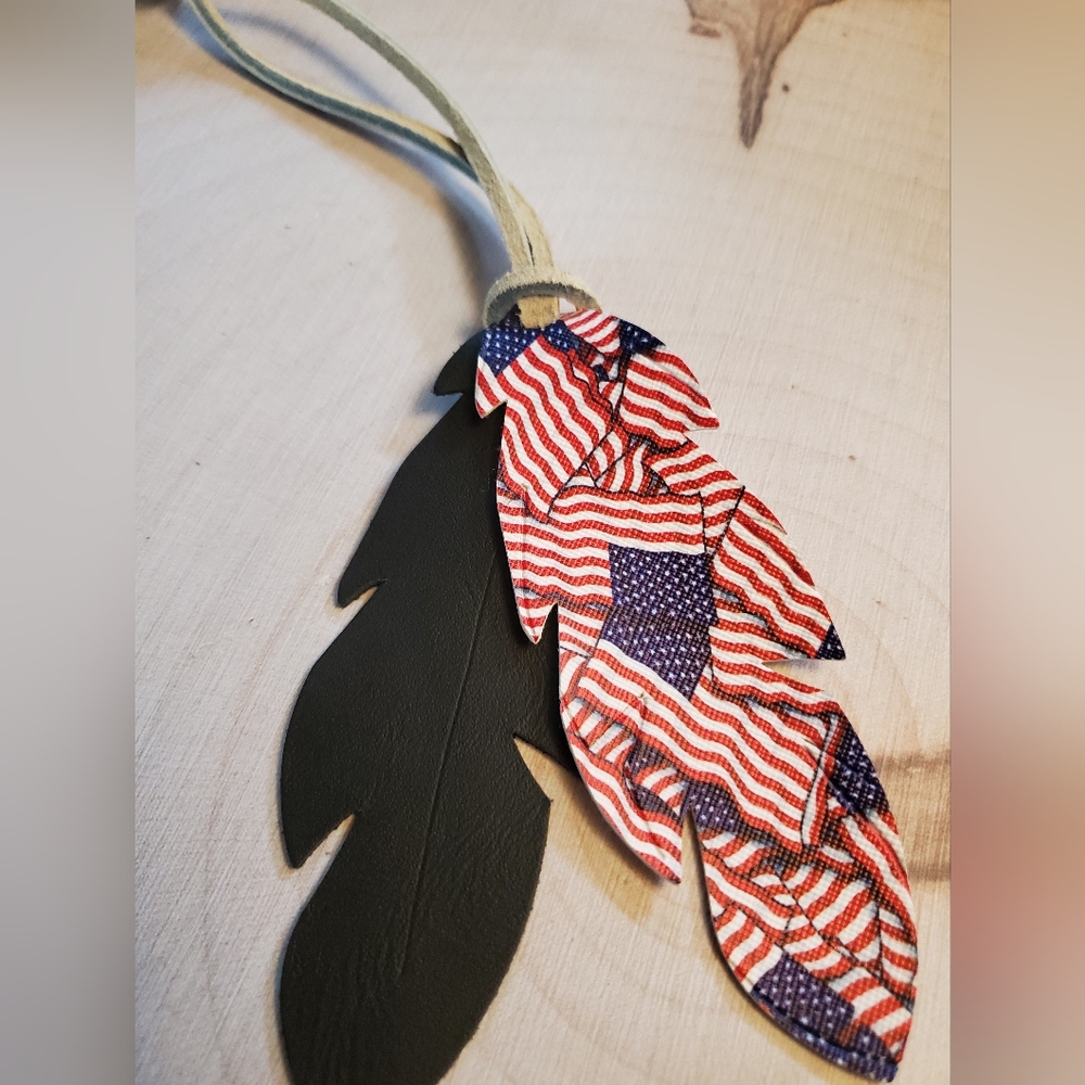 Purse charm american flag patriotic feathers, Keychain, Feather Keychain, G…